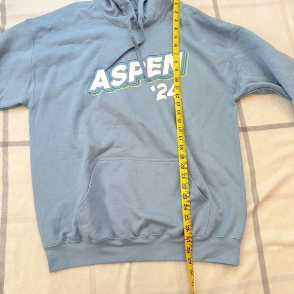 Gildan Light Blue Hoodie with Aspen '24 Design Size Large - Picture 9 of 10